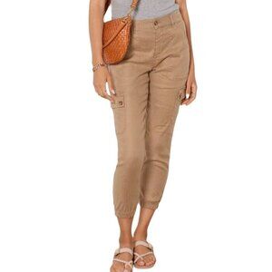 Evereve Tessa Linen Blend Cargo Joggers Tan Neutral Size 31